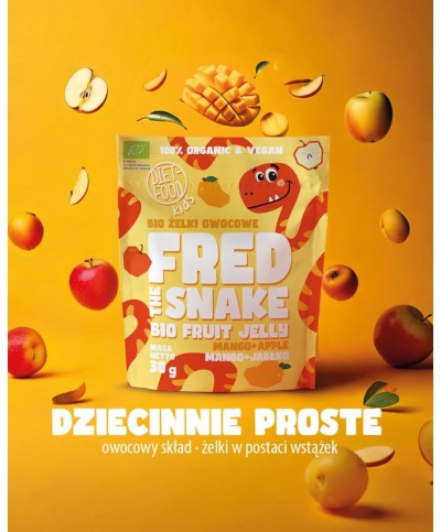 Bio Żelki Owocowe Fred The Snake - Mango i Jabłko 30 g