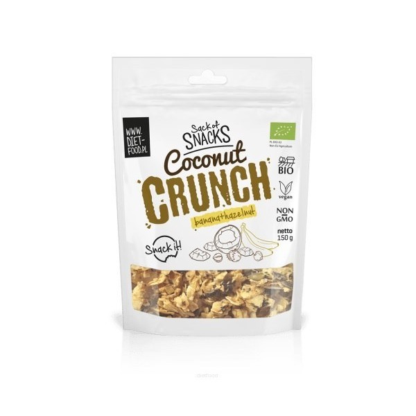 Bio Kokosowy Crunch z Bananem i Orzechami Laskowymi 150 g
