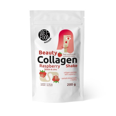 Beauty Kolagen Shake z maliną i keratyną oraz cynkiem 200 g