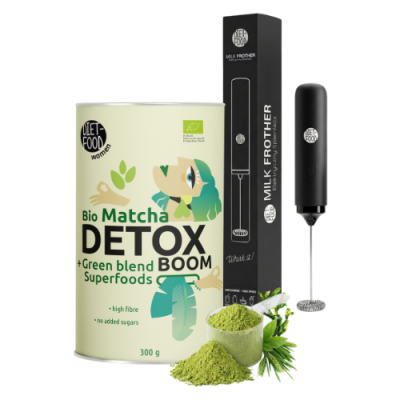 Bio Matcha Detox Boom 300 g + MILK FROTHER - Elektryczny Spieniacz